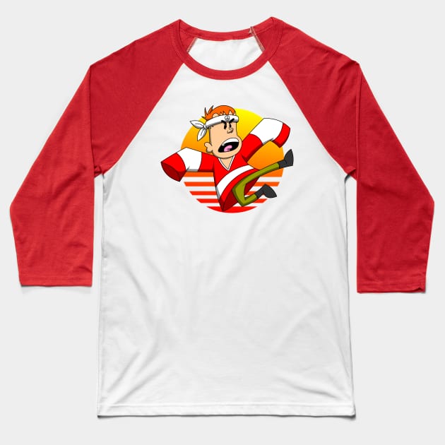 JP, Sunset Kick Baseball T-Shirt by IamNinjaD